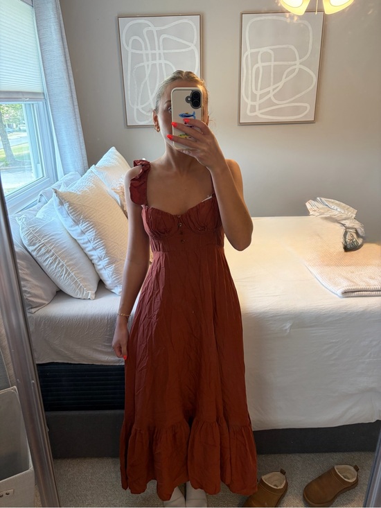 FARM Rio Dresses & Skirts - Farm Rio Women’s Rust One-Shoulder Midi Dress